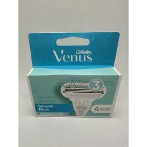 Gillette Venus Smooth Sensitive Cartridges 4 Count 3 Blades for Sensitive Skin
